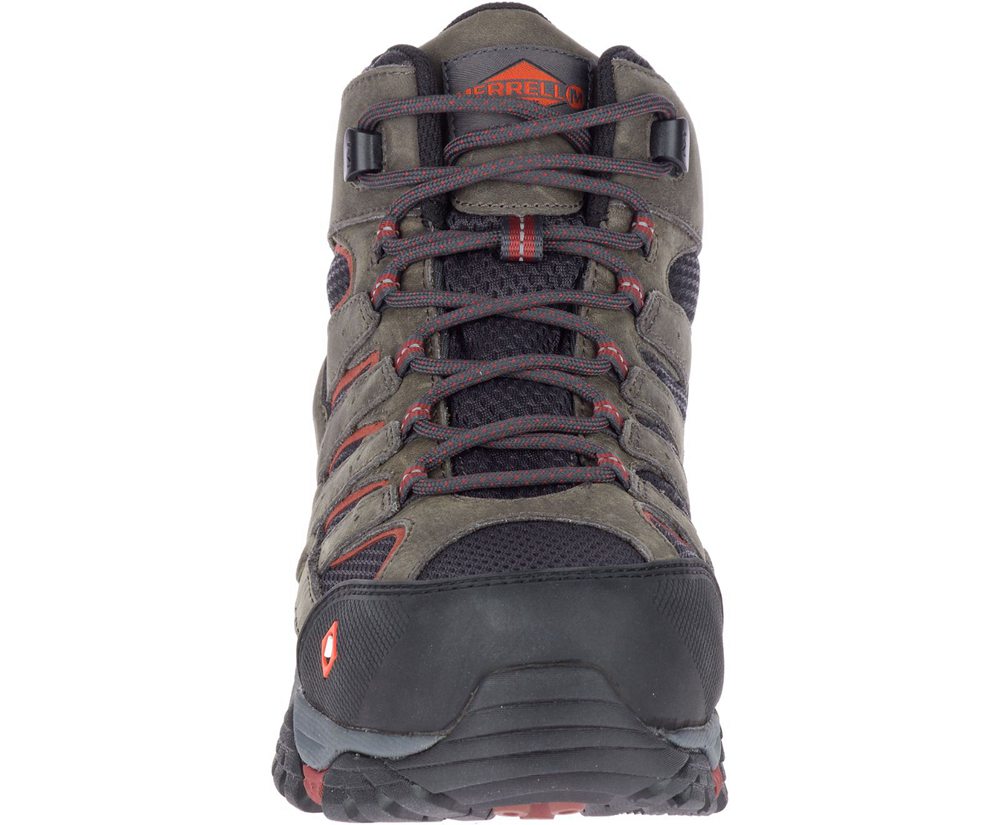 Kozaki Merrell Męskie Brązowe - Moab Vertex Mid Waterproof Comp Toe - 619428-ZAY